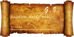 Gajdics Valéria névjegykártya